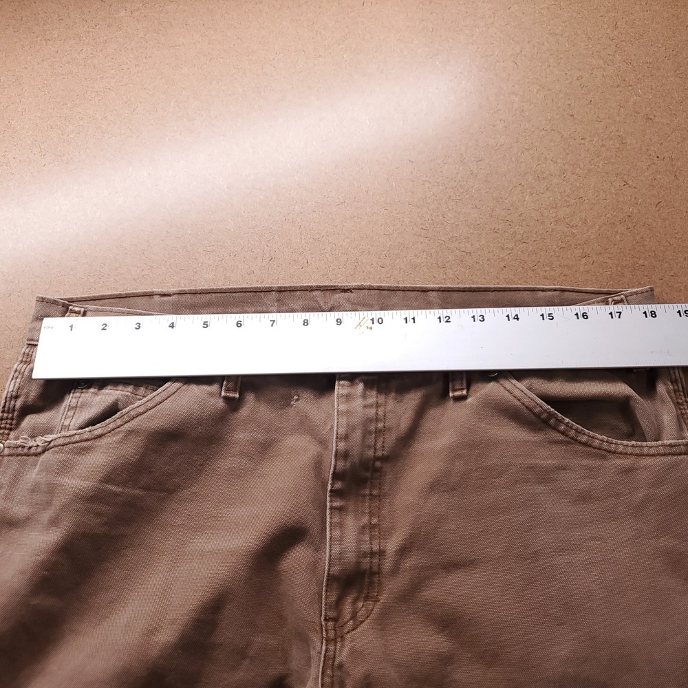 Dickies Relaxed Fit Canvas Carpenter Pants Men 36x32 Brown Rugged Workwear - Picture 3 of 15